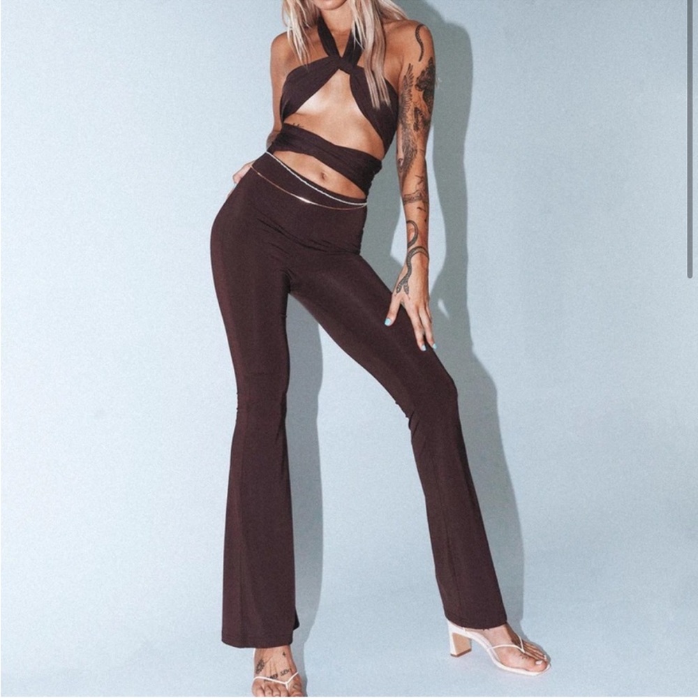 AMALIA JUMPSUIT BROWN Princess Polly